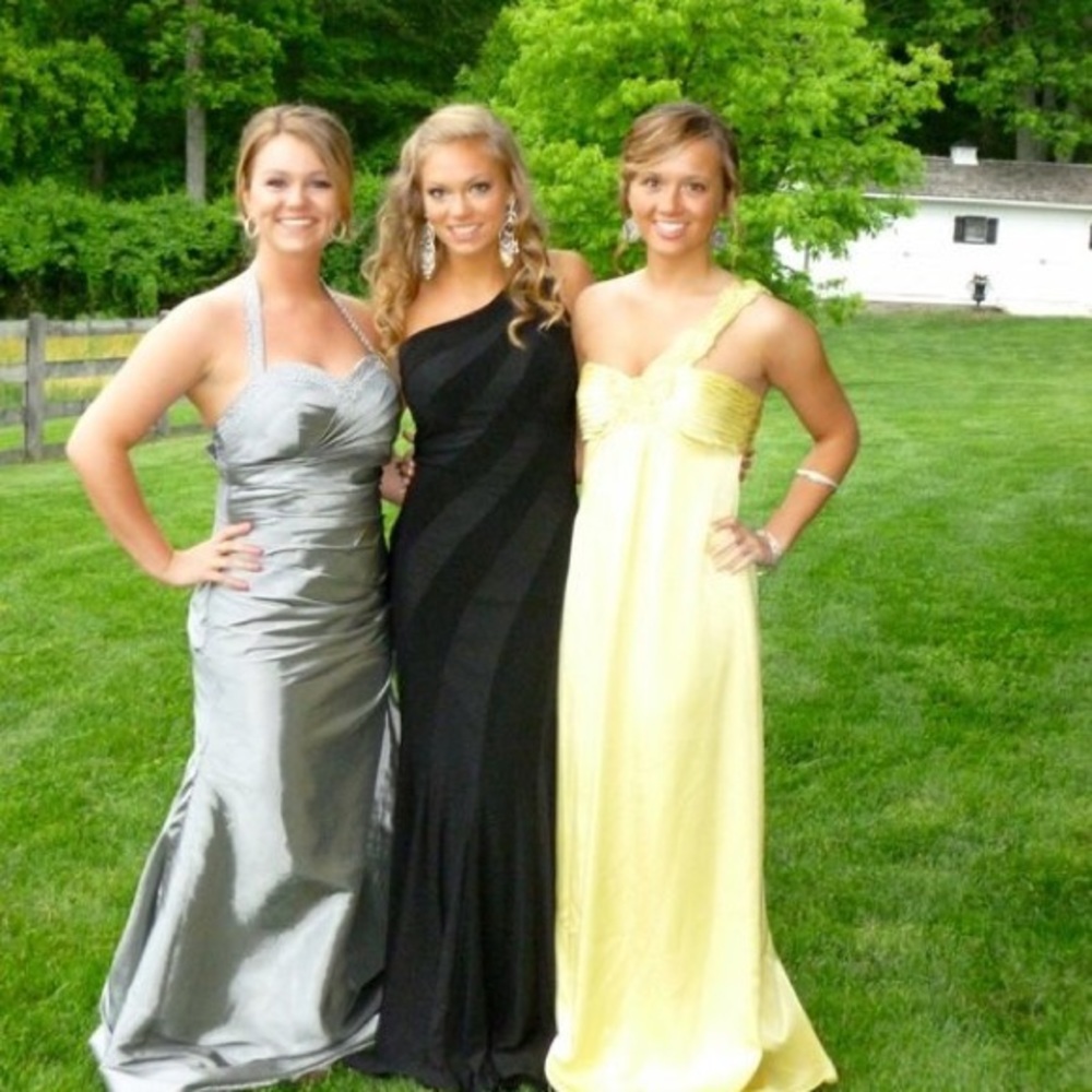Black one shoulder formal gown